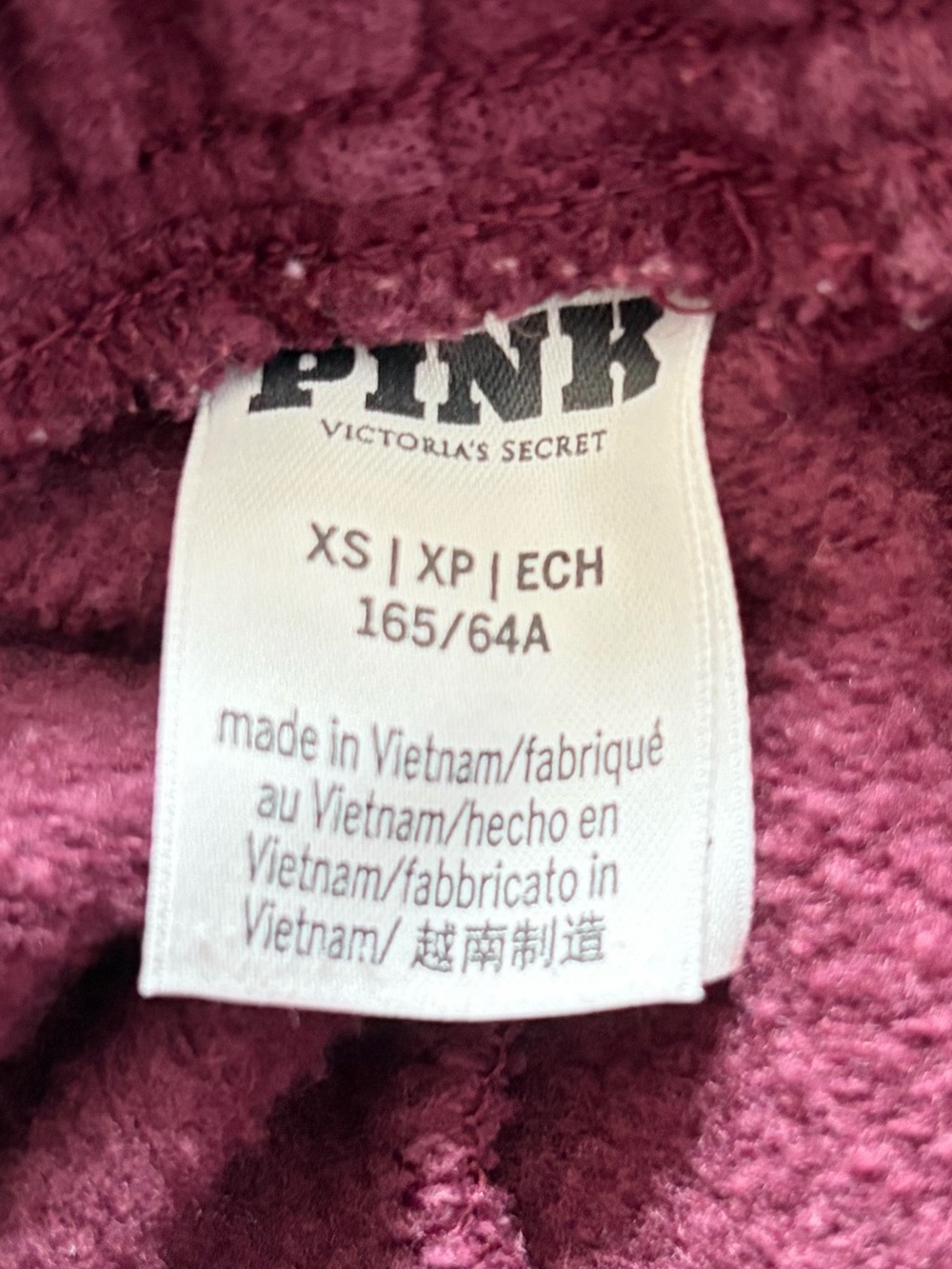 Victorias Secret Hoodie Sweatpants Sweatsuit Set Fleece Jogger Pink Red Size Xs - Picture 13 of 16